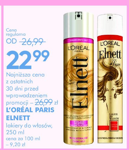 Lakier do włosów bardzo mocne utrwalenie L'oreal elnett promocja w Super-Pharm