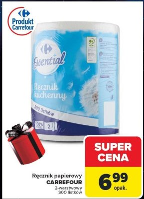 Ręcznik papierowy CARREFOUR 2-warstwowy 300 listków promocja w Carrefour Market