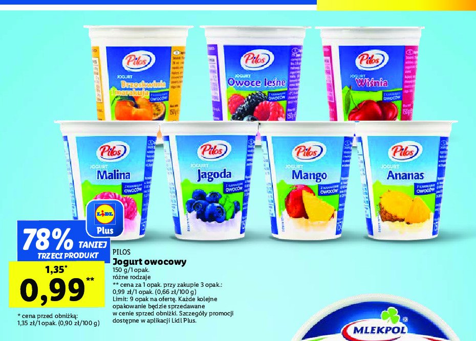 Jogurt brzoskwinia-marakuja Pilos promocja