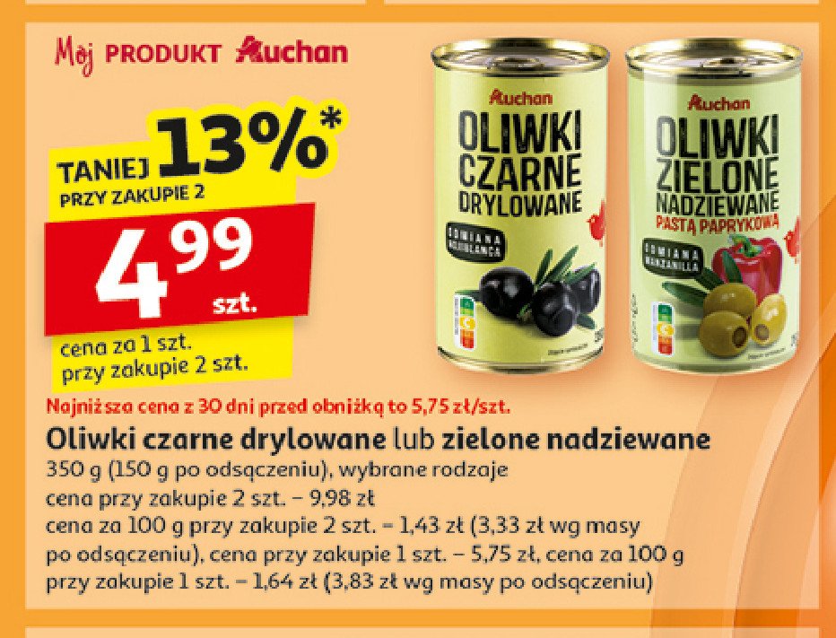 Oliwki czarne drylowane Auchan promocja