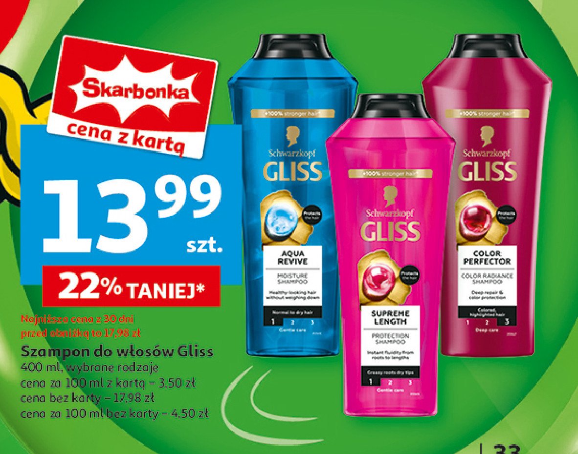 Szampon do włosów Gliss kur promocja w Auchan