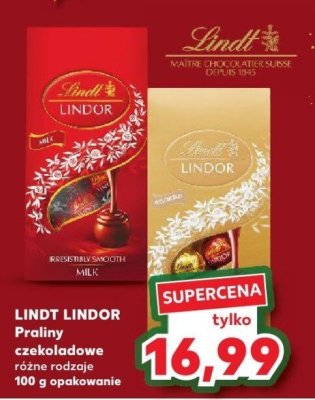 Praliny czekoladowe LINDOR różne rodzaje 100 g  promocja w Kaufland