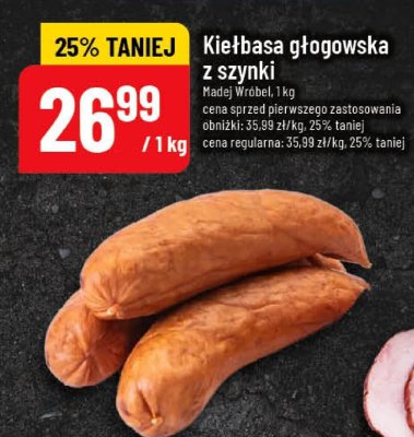 Kiełbasa głogowska z szynki Madej Wróbel promocja w POLOmarket