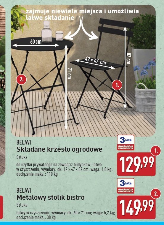 Krzes艂o ogrodowe BELAVI promocja