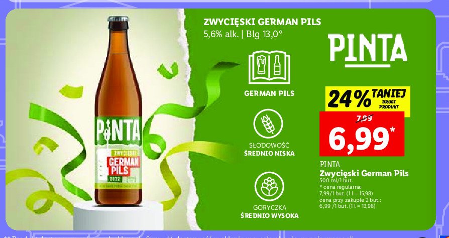 Piwo Pinta zwycięski german pils promocja
