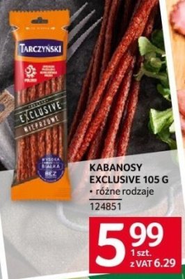 Kabanosy Exclusive 105 g różne rodzaje promocja w Selgros