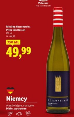 Wino Riesling Hessenstein białe wytrawne 750ml promocja w Lidl