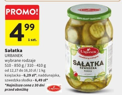 Sałatka URBANEK wybrane rodzaje 510-850g promocja w Intermarche