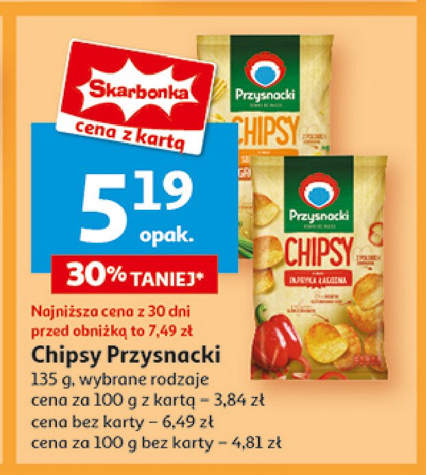 Chipsy papryka łagodna Przysnacki promocja w Auchan