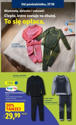 Bielizna termiczna dziecięca  promocja w Lidl