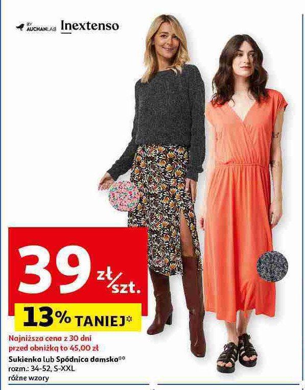 Sukienka damska s-xxl Auchan inextenso promocja