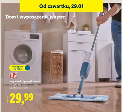 Mop z funkcją spryskiwania  promocja w Lidl