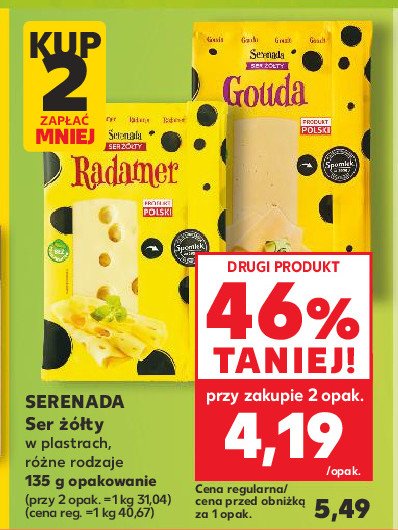 Ser żółty Serenada gouda promocja w Kaufland