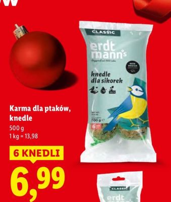 Karma dla ptaków, knedle erdmann promocja w Lidl