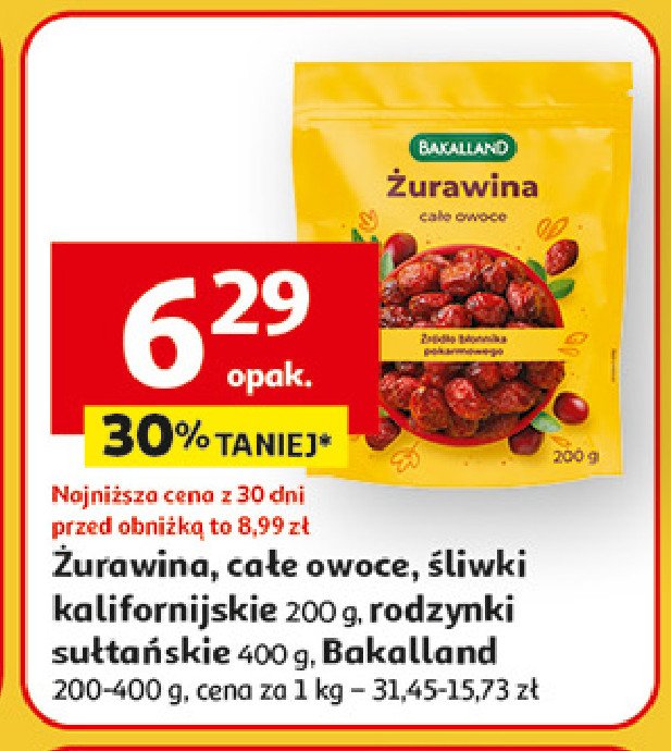 Rodzynki sułtańskie Bakalland promocja w Auchan