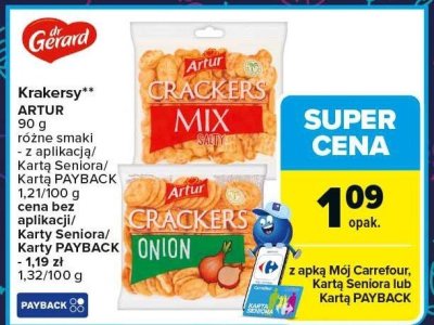 Krakersy Artur Crackers Mix różne smaki promocja w Carrefour Market