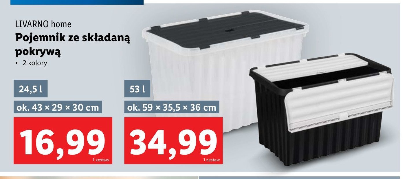 Pojemnik ze składaną pokrywą 24.5 l LIVARNO HOME promocja