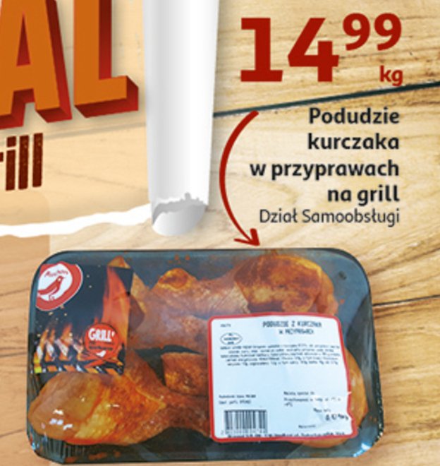 Podudzie kurczaka w przyprawach na grill Auchan różnorodne (logo czerwone) promocja