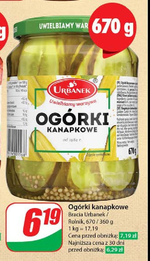 Ogórki kanapkowe Urbanek promocja