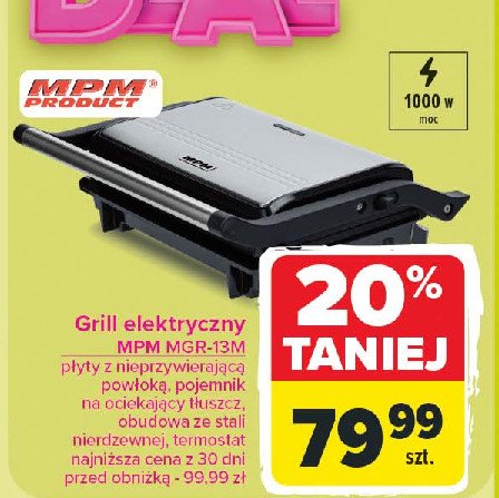 Grill elektryczny mgr-13m Mpm product promocja w Carrefour