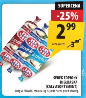 Serek topiony Kiełbaśka cały asortyment Mlekovita promocja w Arhelan