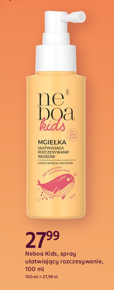 Mgiełka ułatwiająca rozczesywanie włosów Neboa kids promocja w Rossmann
