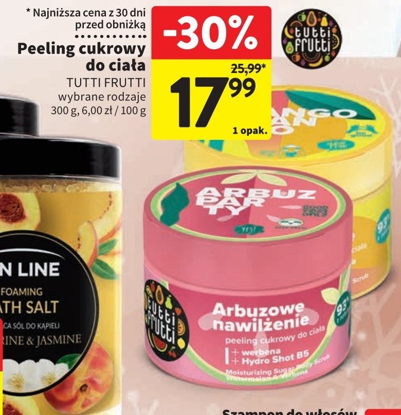 Peeling do ciała arbuzowe nawilżenie Farmona tutti frutti promocja w Intermarche