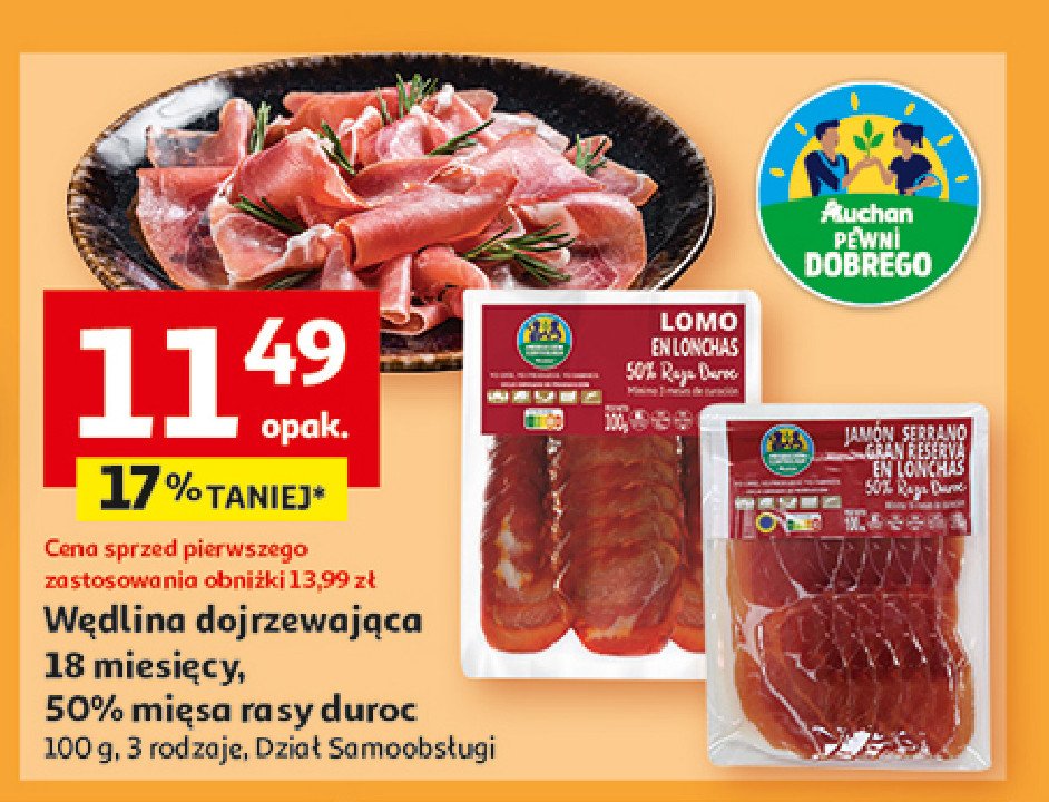 Polędwica dojrzewająca Auchan pewni dobrego promocja