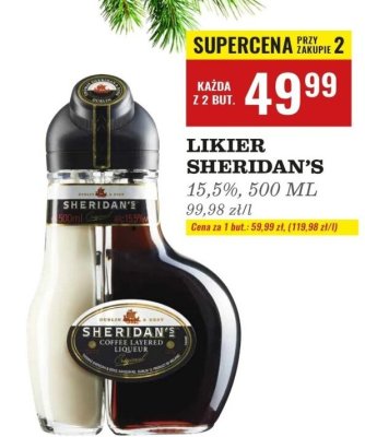 Likier Sheridan's 15,5% 500 ml promocja w Biedronka