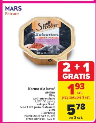 Karma dla kota z cielęciną Sheba selection in sauce promocja