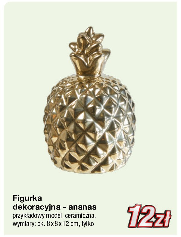 Ananas dekoracyjny 12 cm promocja