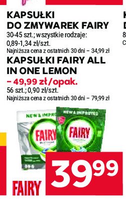 Tabletki do zmywarek Fairy Platinum Lemon promocja w Stokrotka