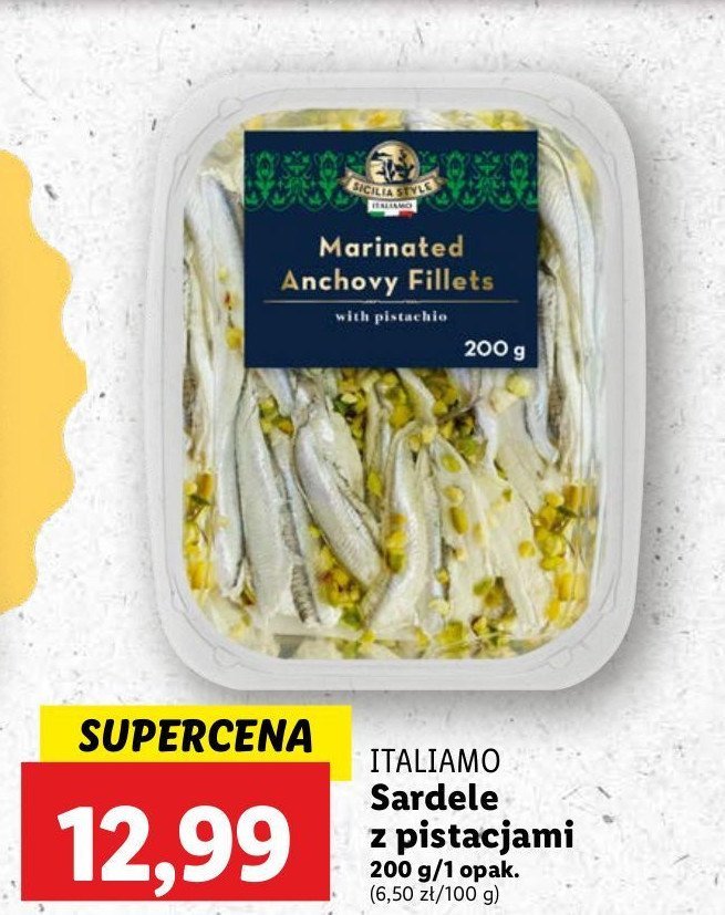 Sardele z pistacjami Italiamo promocja