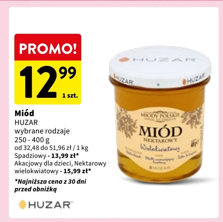 Miód nektarowy spadziowy MIODY POJEZIERZA DRAWSKIEGO promocja w Intermarche