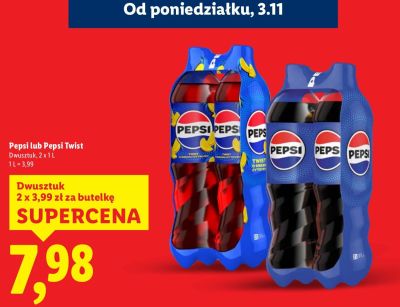 Napój gazowany Pepsi lub Pepsi Twist Dwusztuk promocja w Lidl