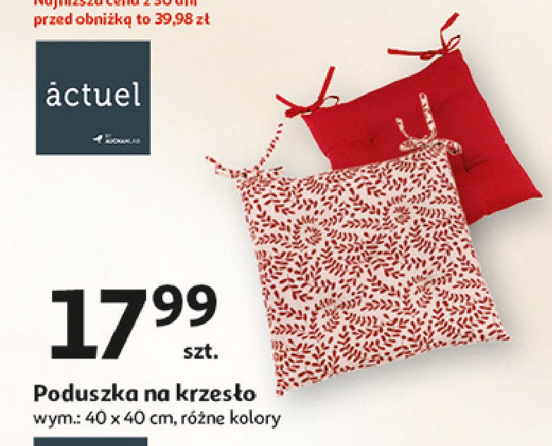 Poduszka na krzesło 40 x 40 cm Actuel promocja