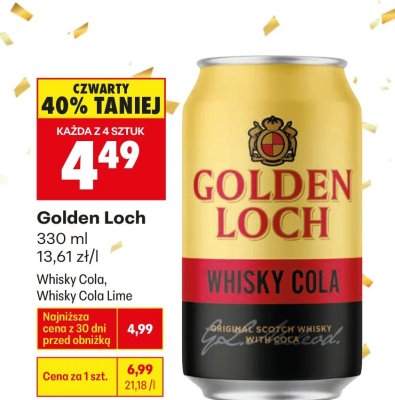 Whisky cola Golden Loch promocja w Biedronka