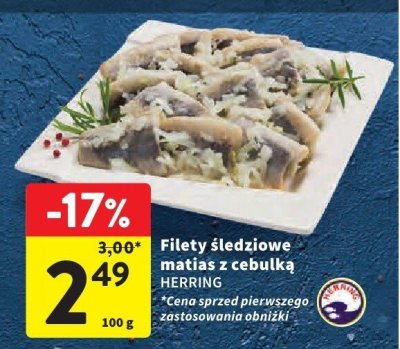 Filety śledziowe matias z cebulką HERRING promocja w Intermarche