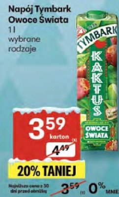 Napój Tymbark Owoce Świata wybrane rodzaje promocja w Delikatesy Centrum