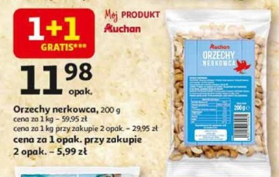 Orzechy nerkowca 200 g promocja w Auchan