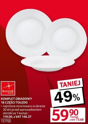 Komplet obiadowy 18 części Toledo Bormioli promocja w Selgros