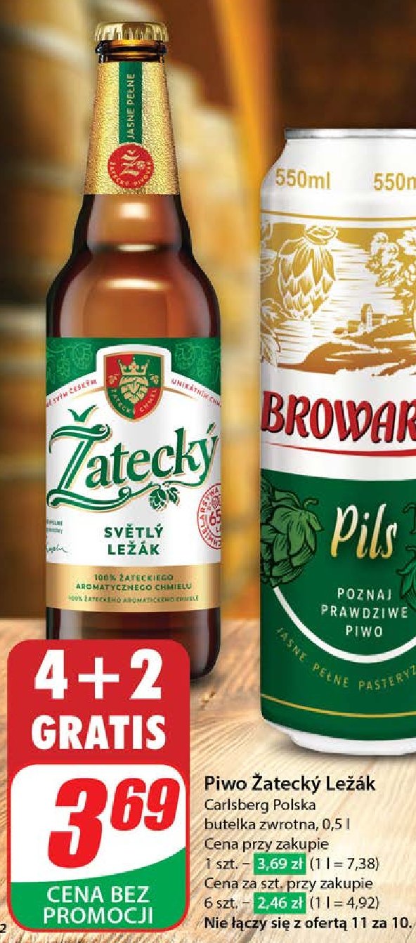 Piwo Zatecky svetly lezak promocja w Dino