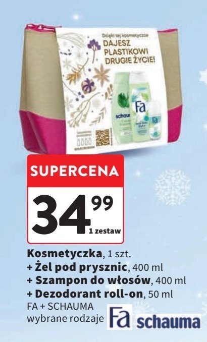 Zestaw w kosmetyczce żel pod prysznic mystic moments 400 ml + żel pod prysznic coconut milk 400 ml + dezodorant fresh & dry 50 ml Fa zestaw promocja