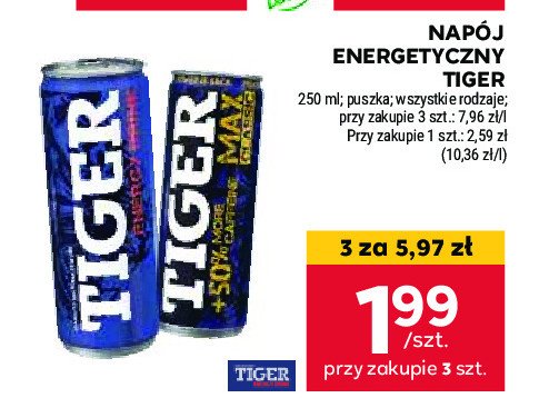 Napój max Tiger energy drink promocja