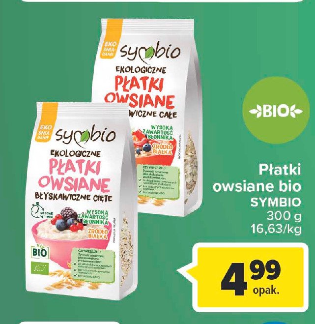 P艂atki owsiane b艂yskawiczne ci臋te Symbio promocja
