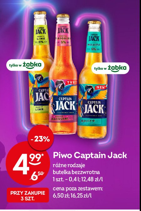 Piwo Captain jack party lime promocja