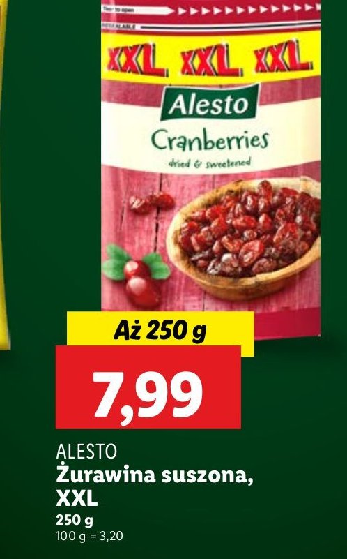 Żurawina suszona Alesto promocja w Lidl