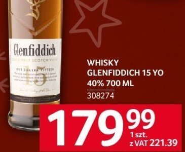 Whisky Glenfiddich 15 YO 40% 700 ml promocja w Selgros