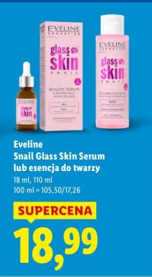 Serum lub esencja Eveline Snail Glass Skin do twarzy promocja w Lidl