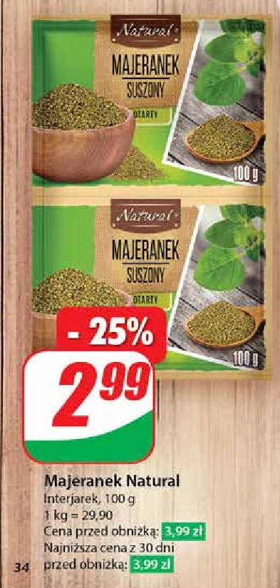 Majeranek suszony Natural promocja w Dino